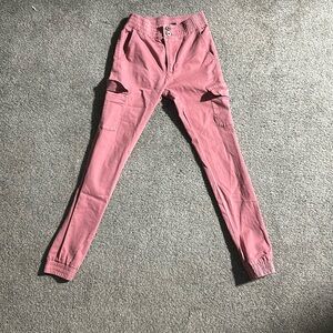 Stretch Pink Cargo Pants